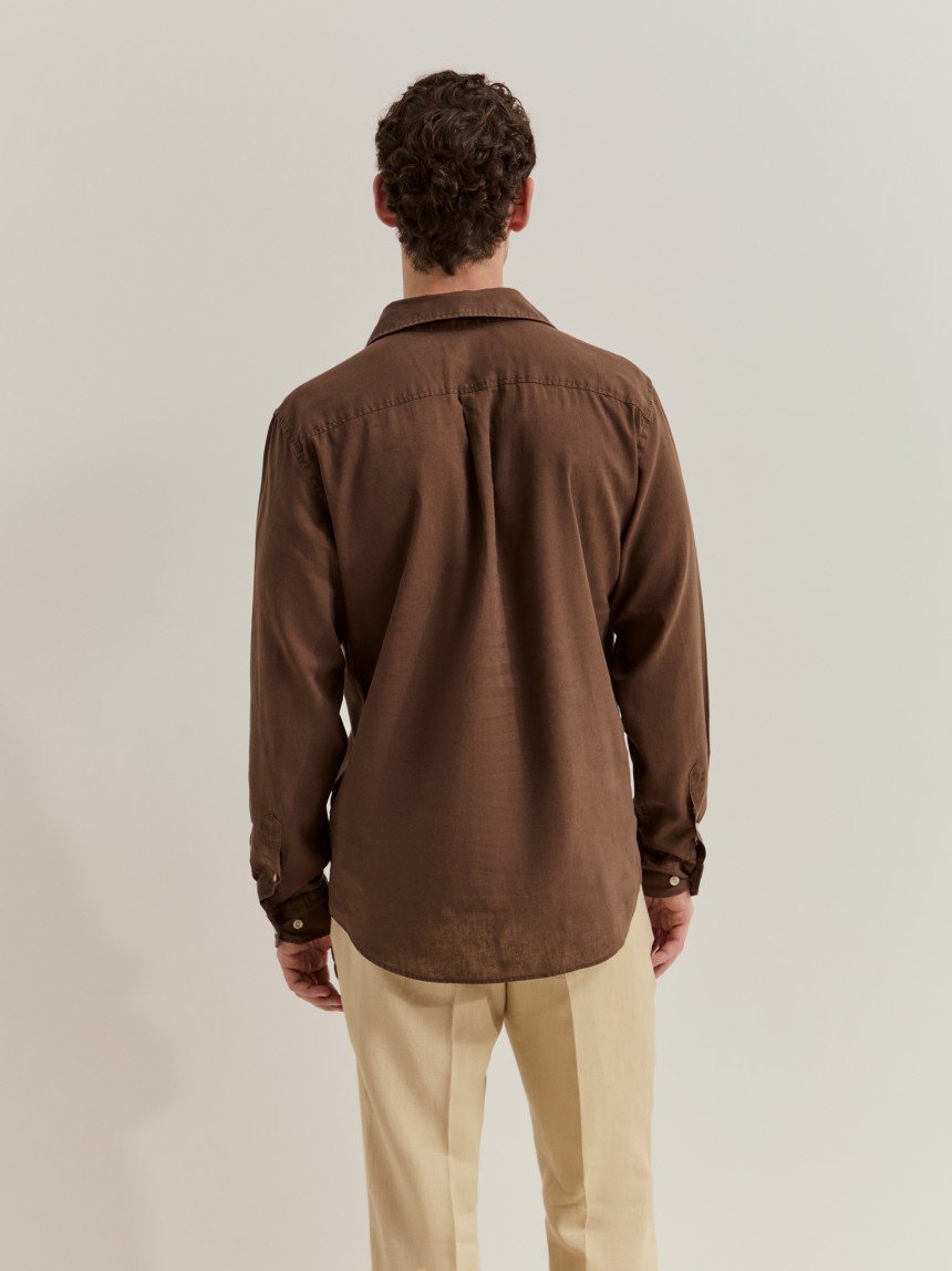Camisa polo em linho e algodão