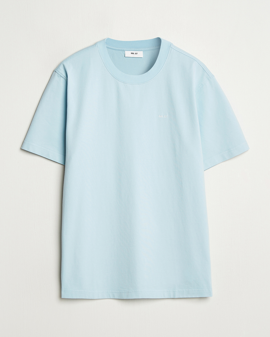 NN07 Adam Logo Crew Neck T-Shirt Winter Sky