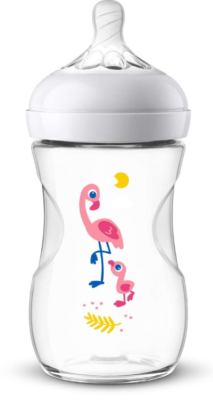 BIBERON NATURAL 2.0 9OZ FLAMING - transparent