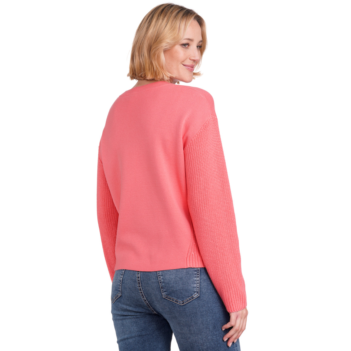 Gina Benotti Damen Strickpullover mit Reißverschlüssen hellrot