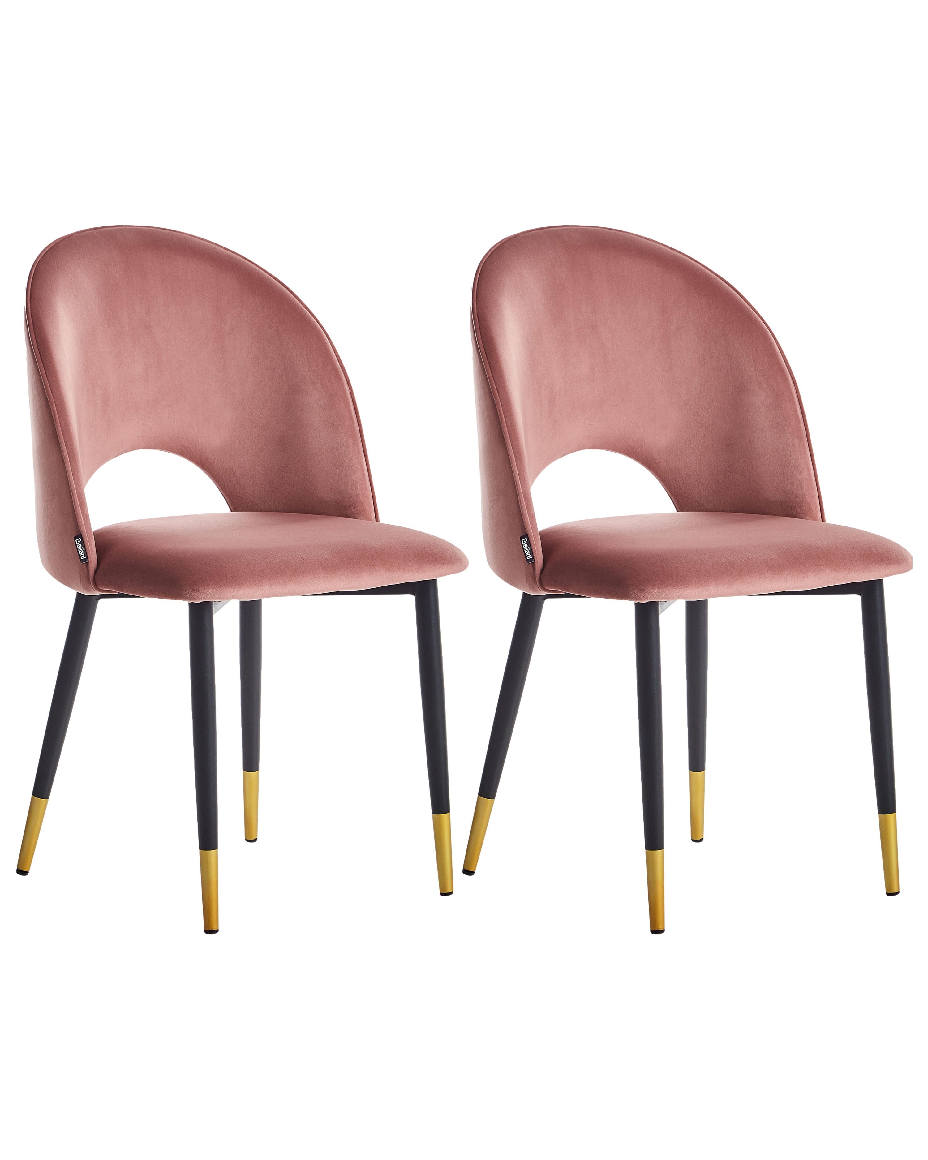 Set van 2 eetkamerstoelen MAGALIA Fluweel Roze
