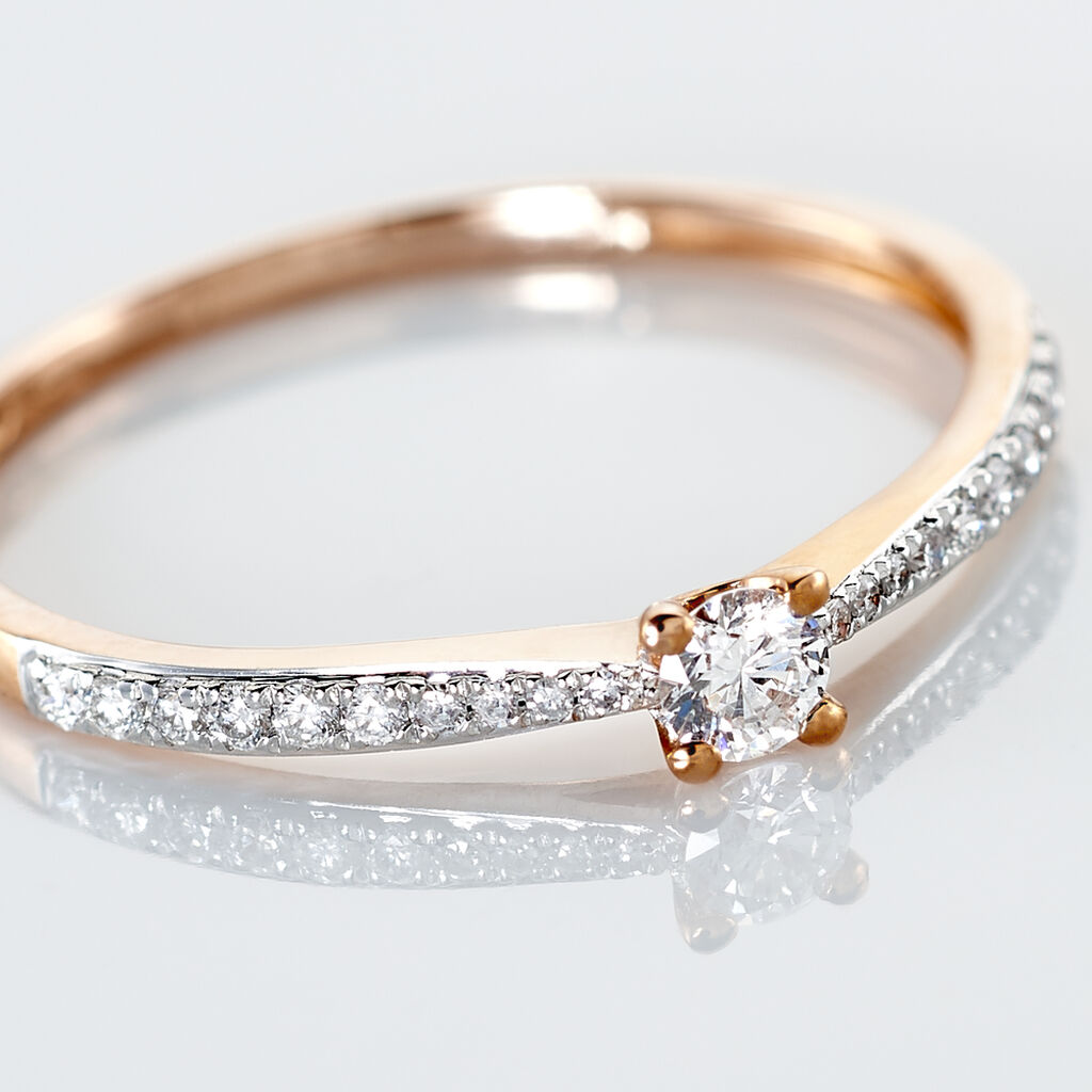 Bague Solitaire Hemera Or Rose Diamant