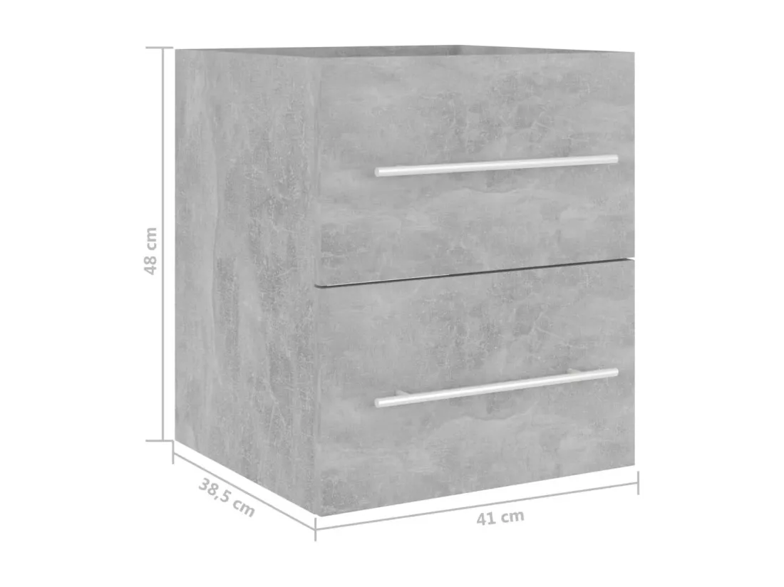 Armoire d'évier Gris béton 41x38,5x48