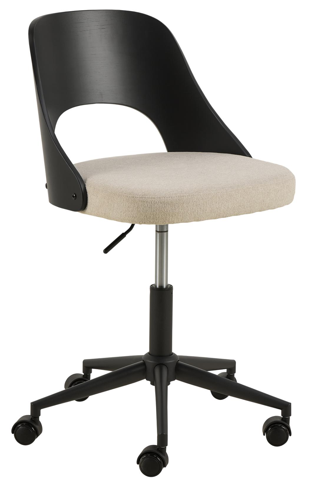 Hjem Interiors Norse Bureaustoel Zwart Eiken | Beige