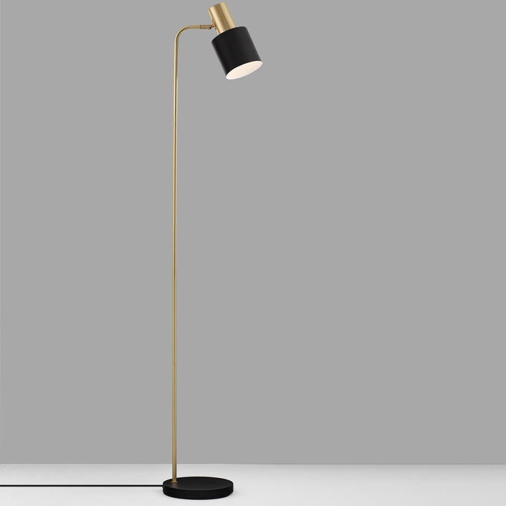 Paz vloerlamp in zwart en goud E27