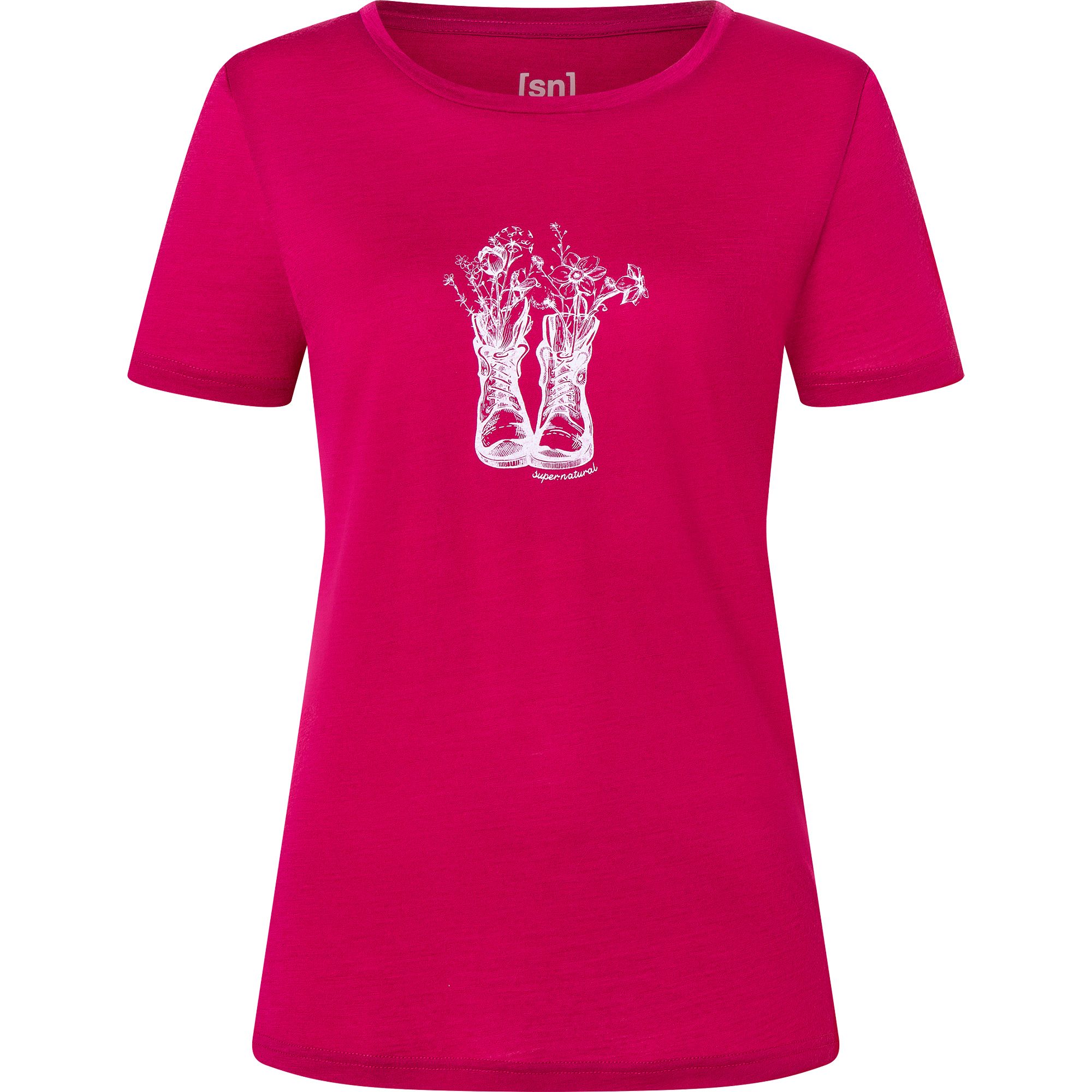 super.natural Flower Boots T-Shirt Damen sangria