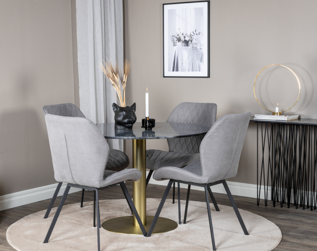 Eettafel Estelle Zwart/Grijs