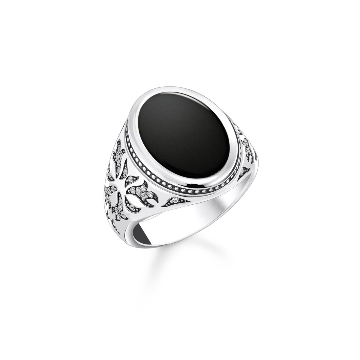 Chevalière THOMAS SABO argent 925 onyx noir