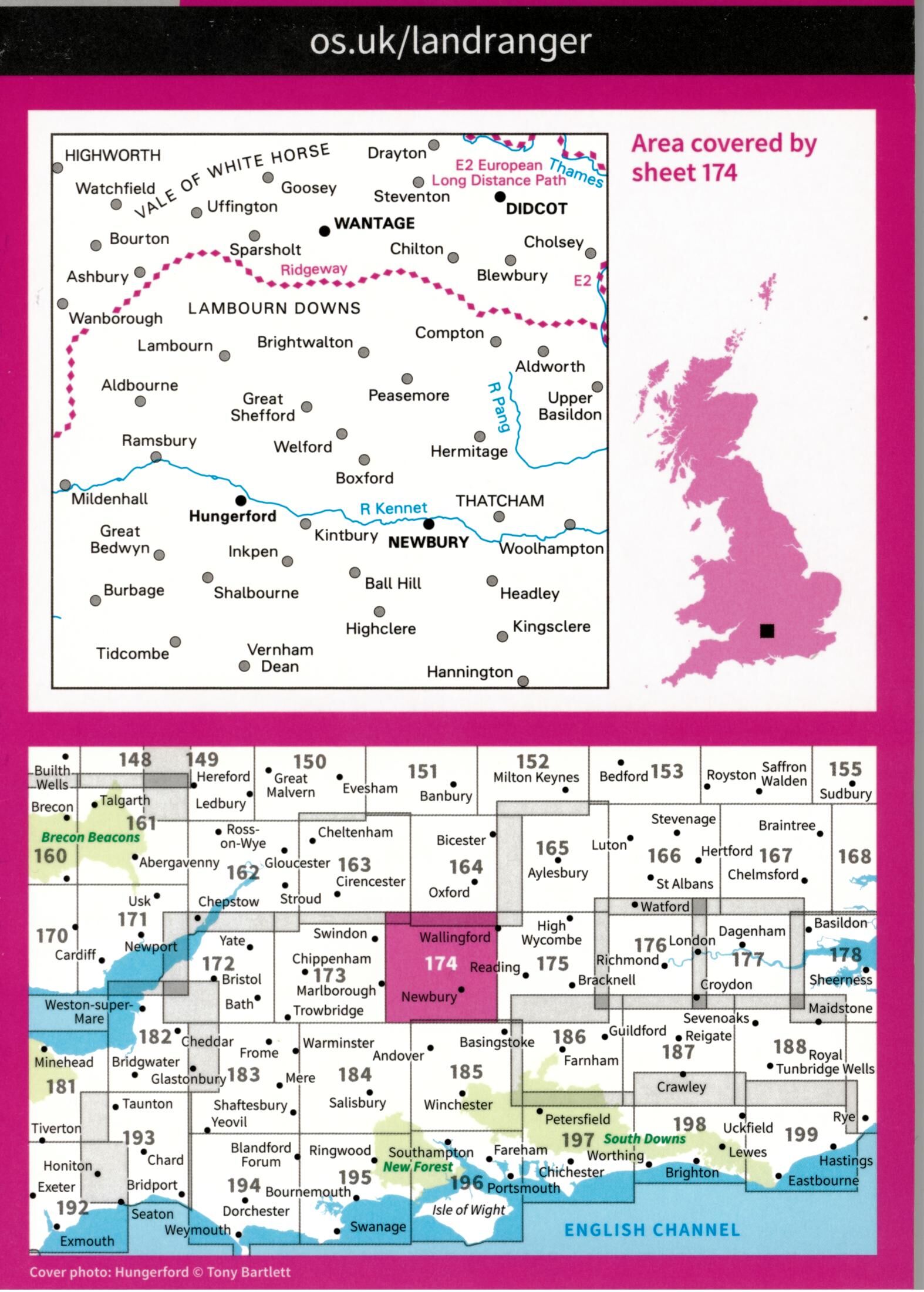 ORDNANCE SURVEY - 174 GB NEWBURY WANTAGE 1 50 000