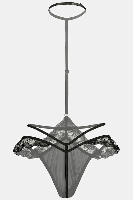 String mit abnehmbarem Choker, Spitze, transparent