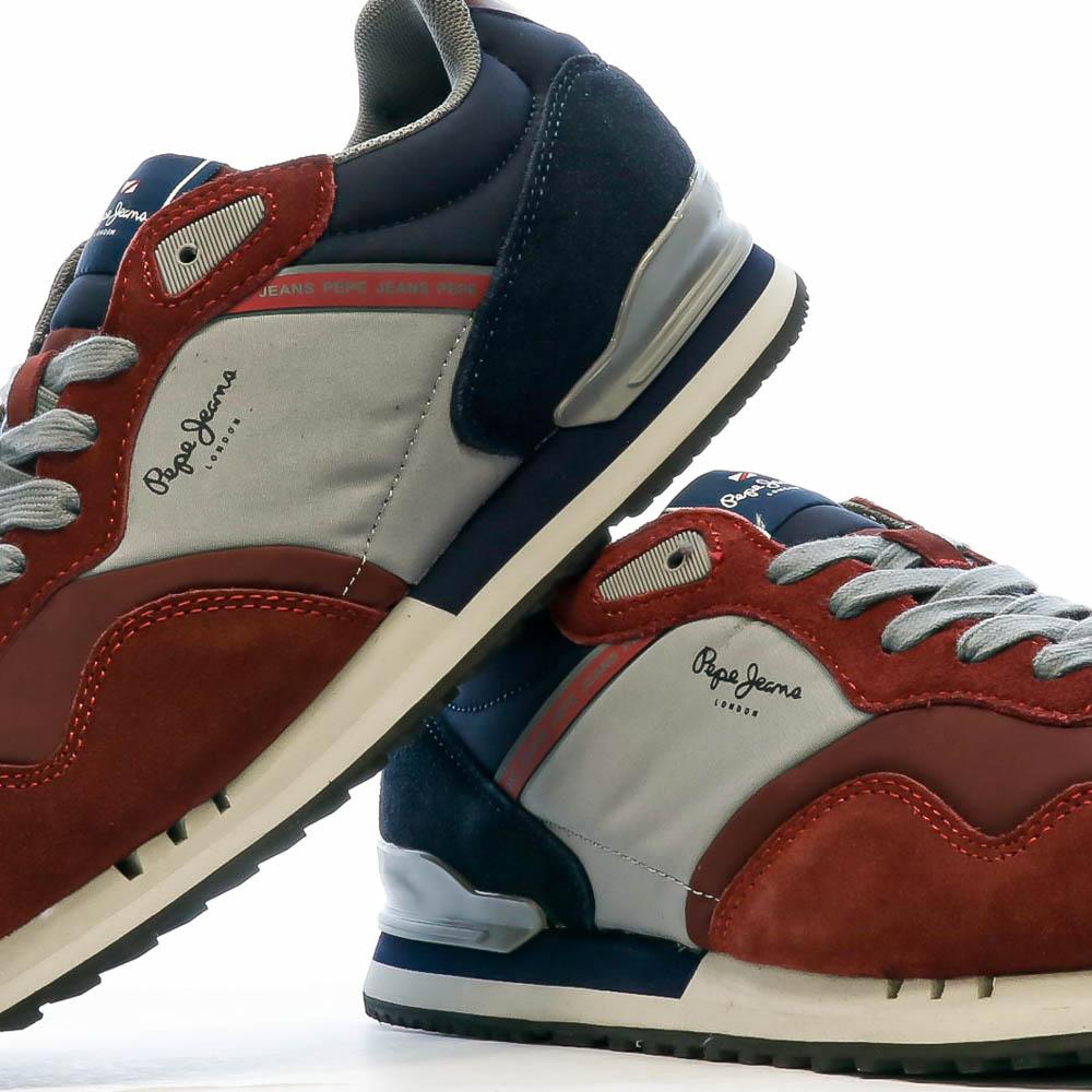 Pepe jeans Baskets Bordeaux/Marine Homme Pepe jeans London Awake