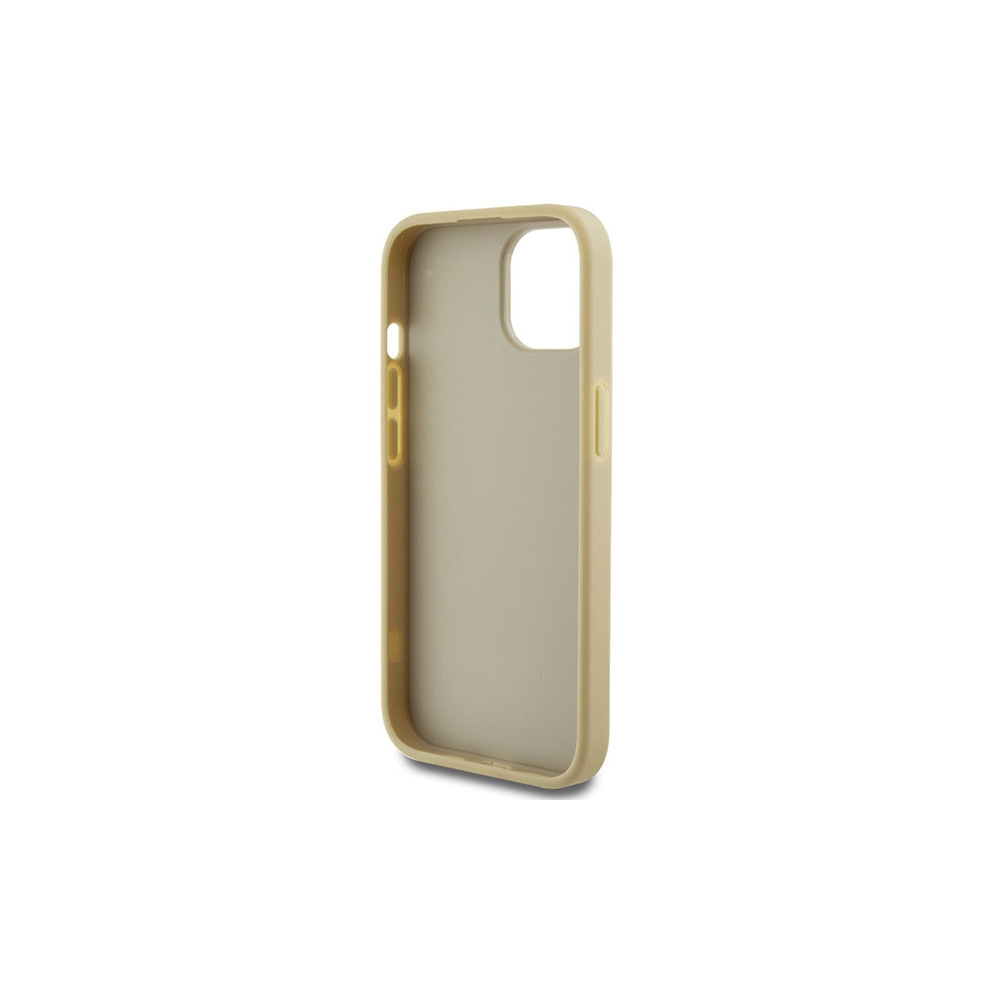 iPhone 15 Hardcase Hülle Big Glitter Script (GUHCP15SHG4SGD) - Gold / Transparent