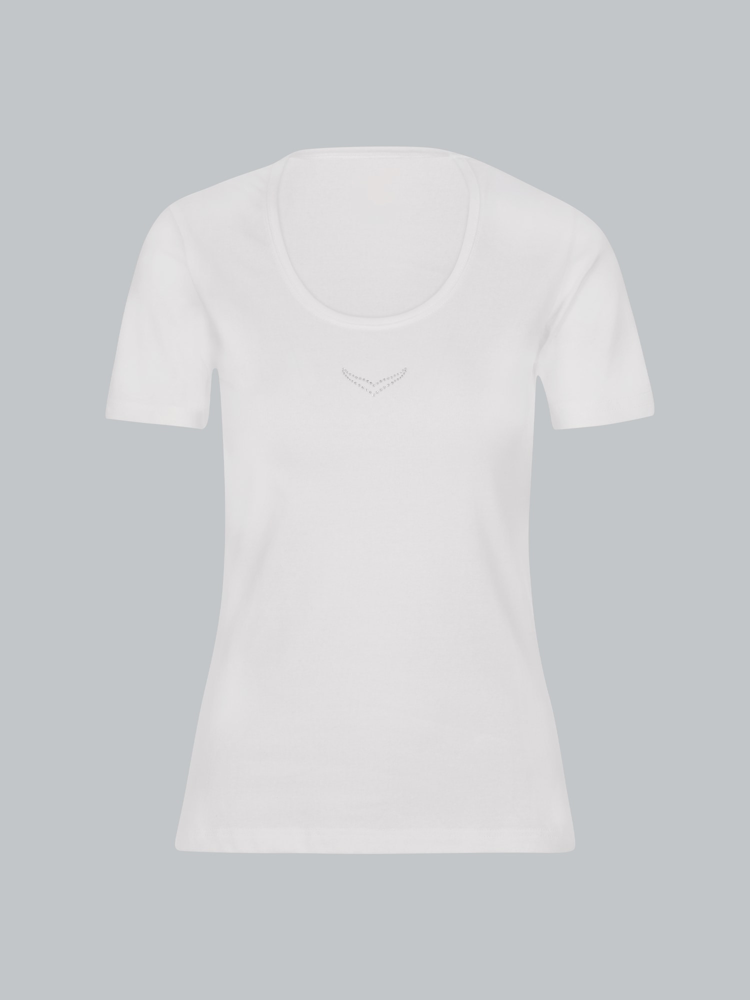 T-Shirt mit Kristallsteinen Weiss