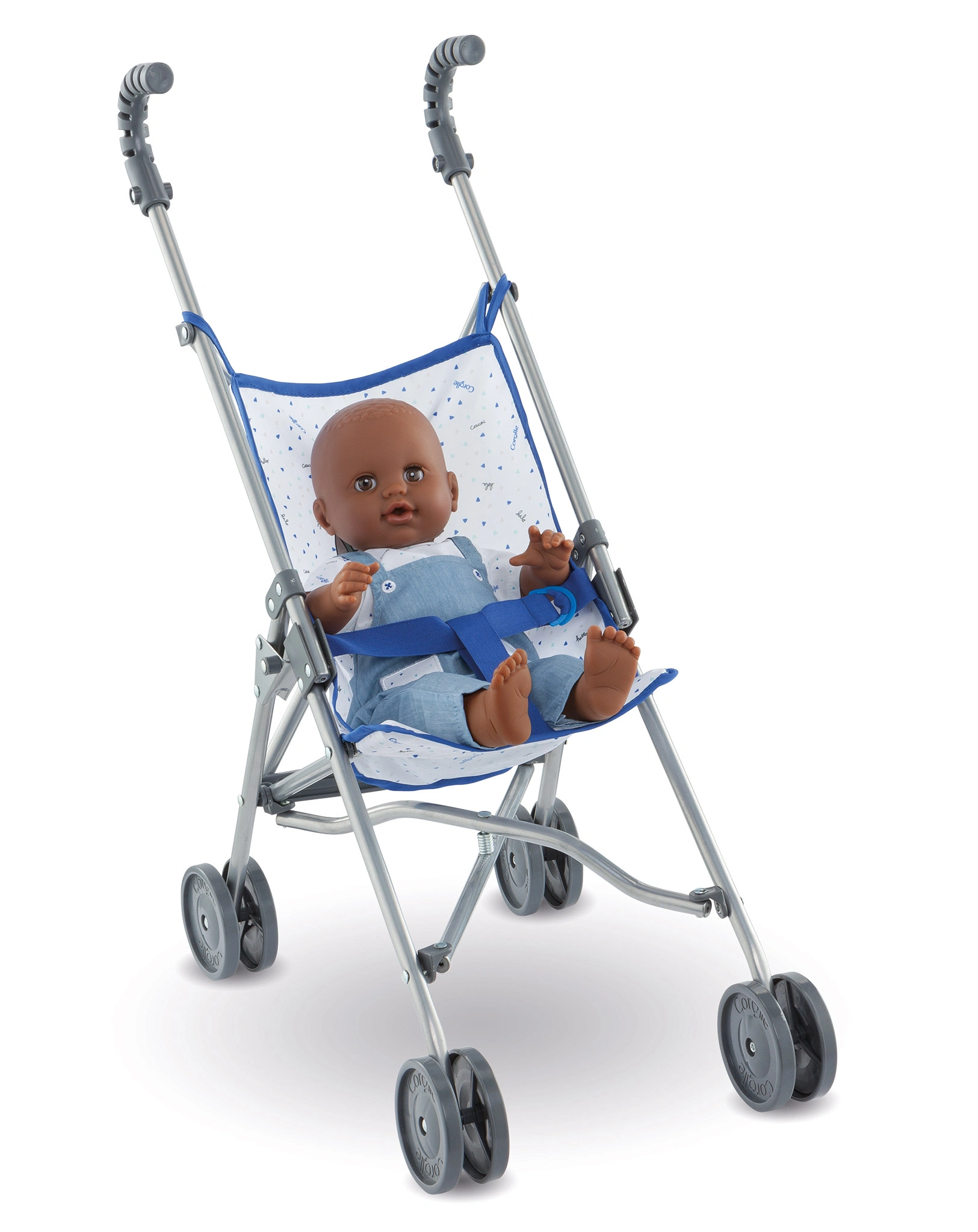 Puppenbuggy BÄR in weiß/blau