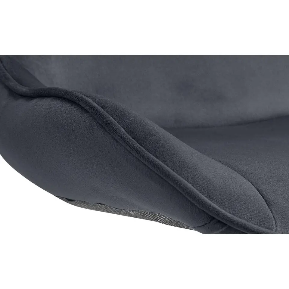 CLP Set van 2 Barkruk Vonore zwart Frame - Fluweel - zwart