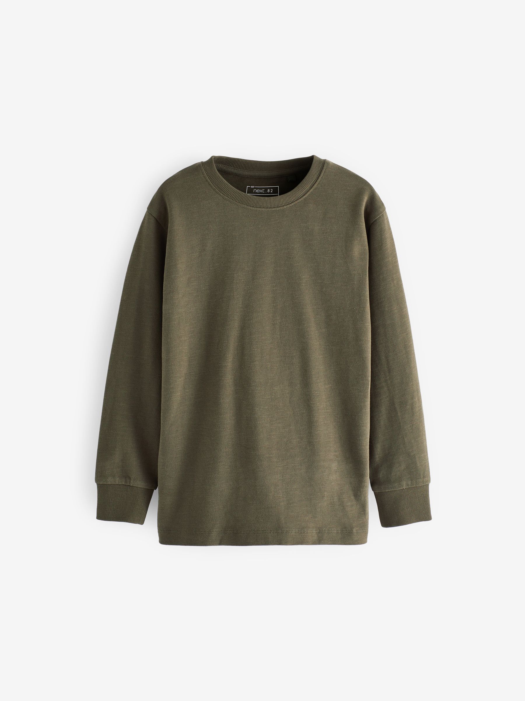 Groen-kaki - Behaaglijk T-shirt met lange mouwen (3-16 jr)