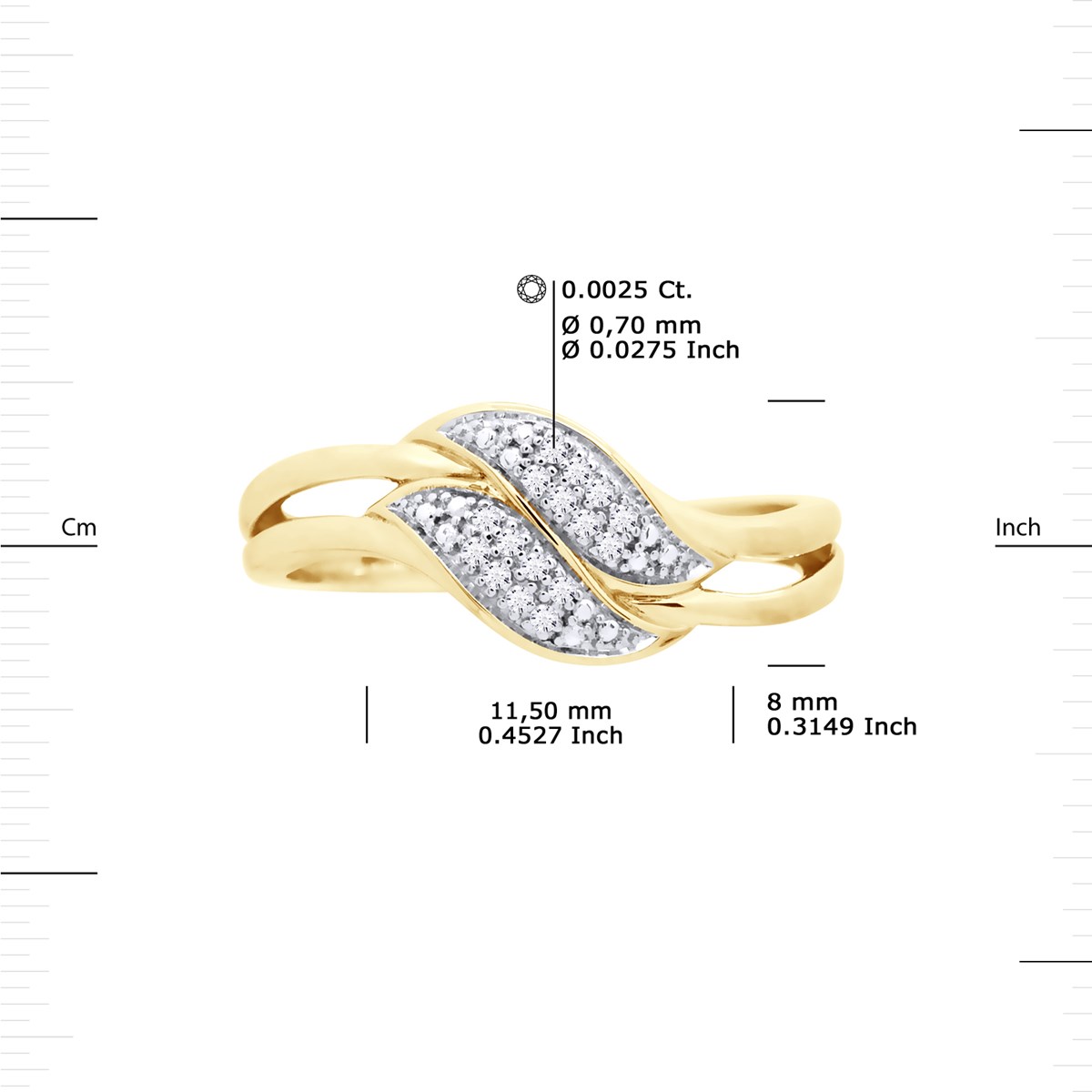 Alliance Diamants 0,020 Cts Or Jaune