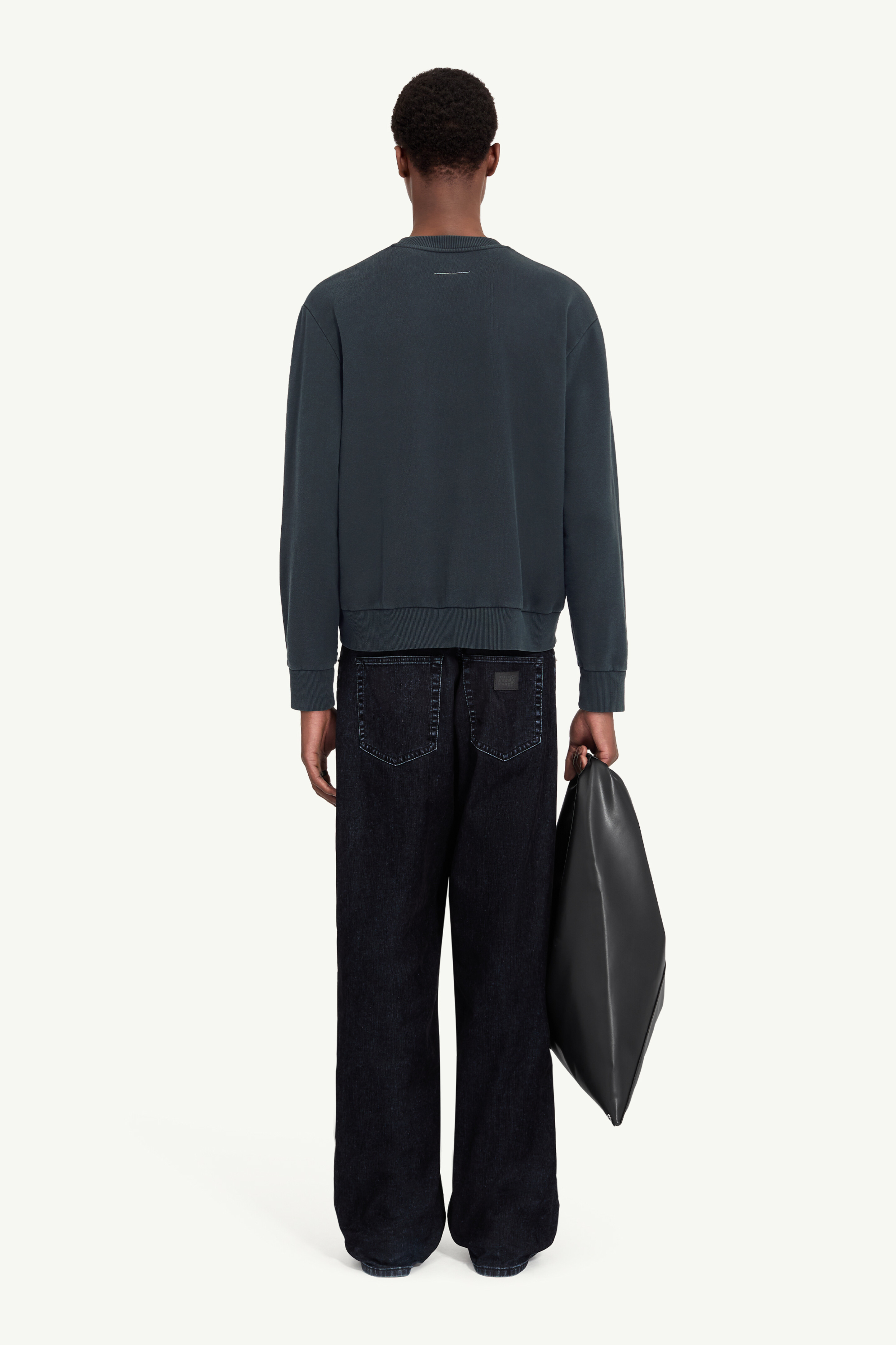 Pull Numeric logo en coton pour homme | MM6 Noir