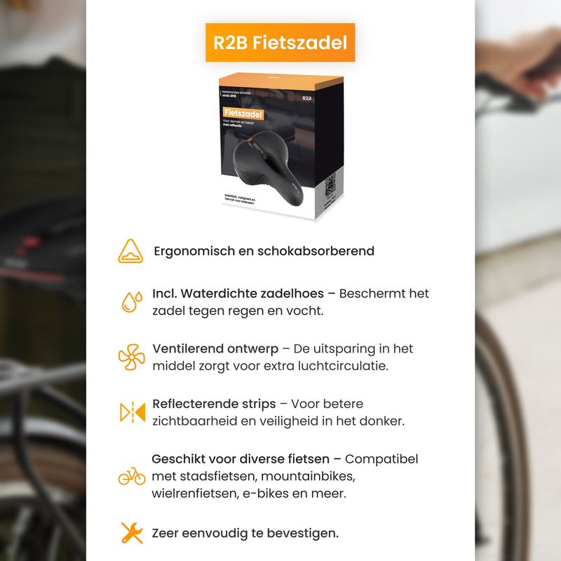 R2B Inc. Zadelhoes - Waterdicht - Fietszadel - Zwart