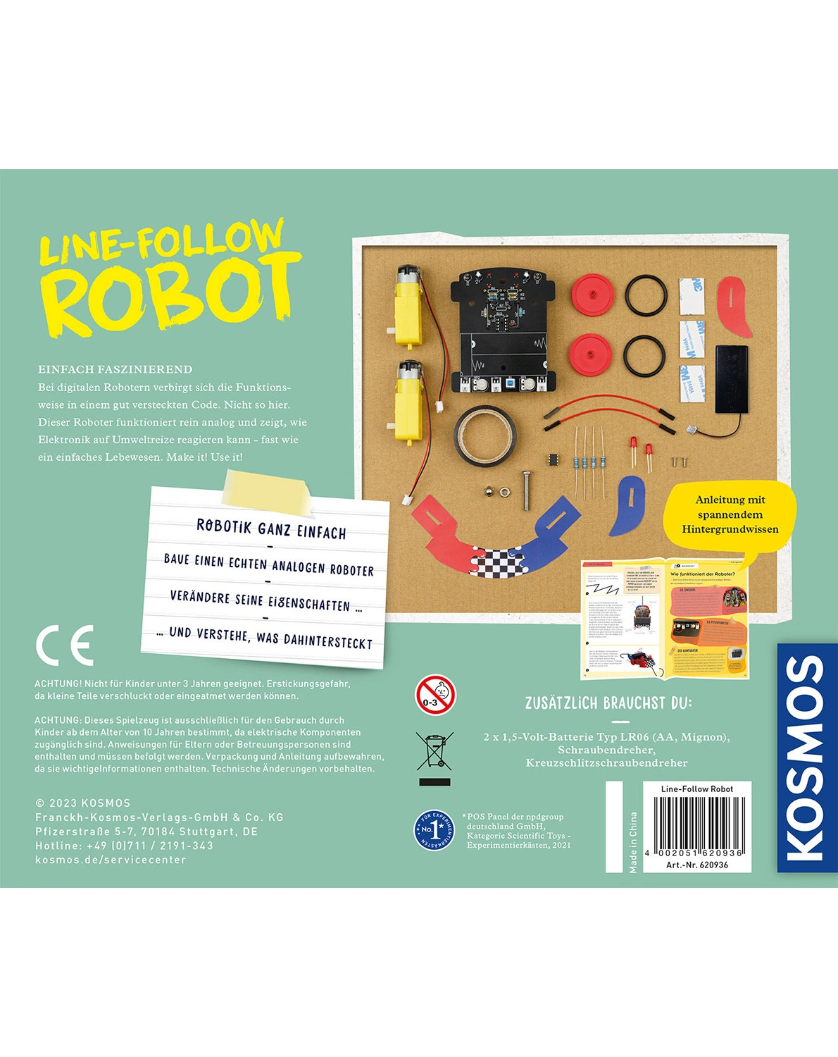 Bausatz LINE-FOLLOW ROBOT in bunt