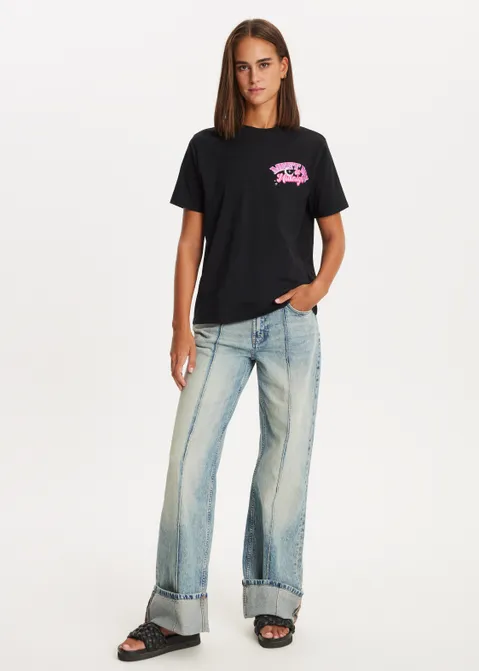 T-shirt met print midnight zwart (ZWART)