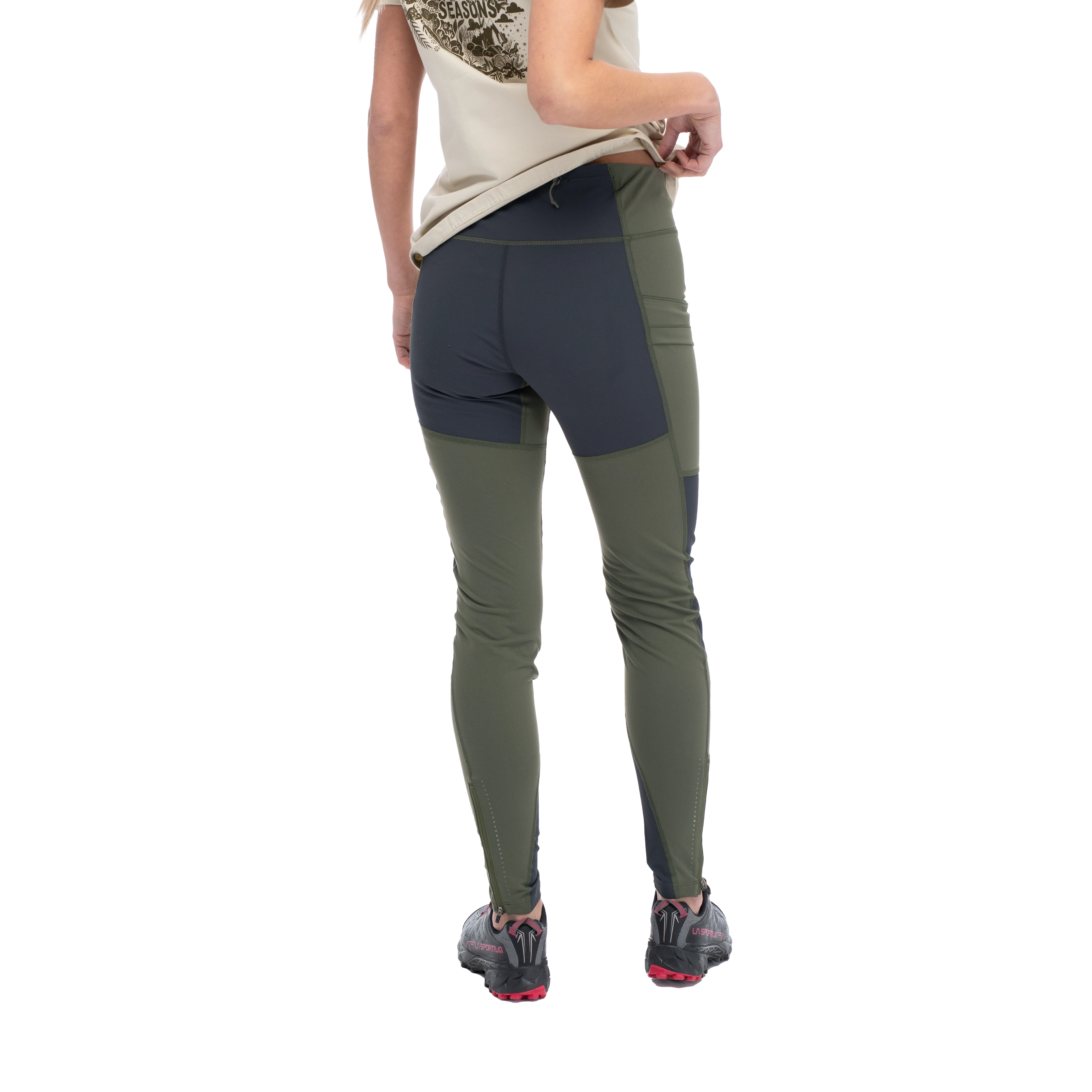 Fløyen Outdoor Tights Women Dark Green Mud / Dark Shadow Grey