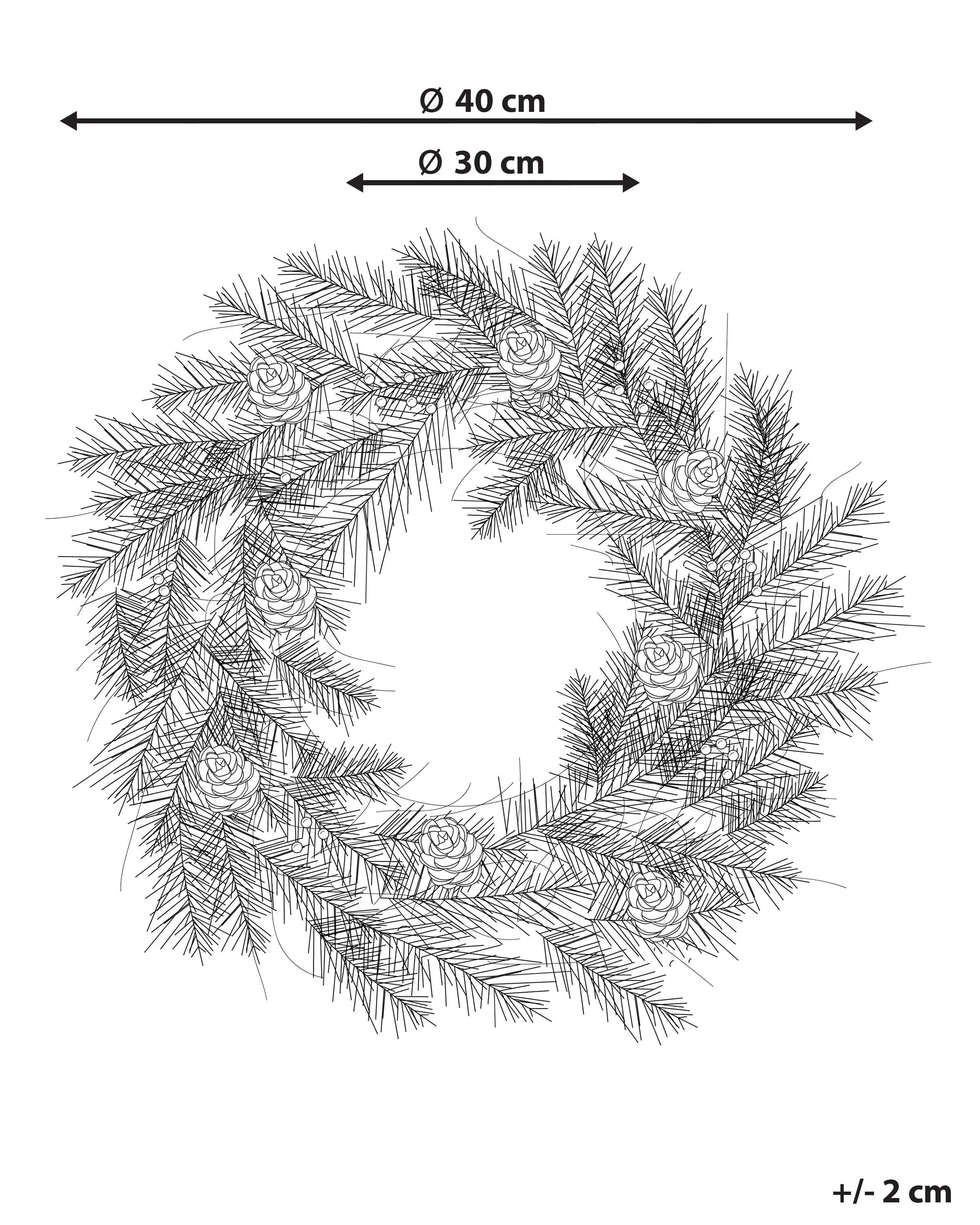 Kerstkrans LED WAPTA Groen 40 cm