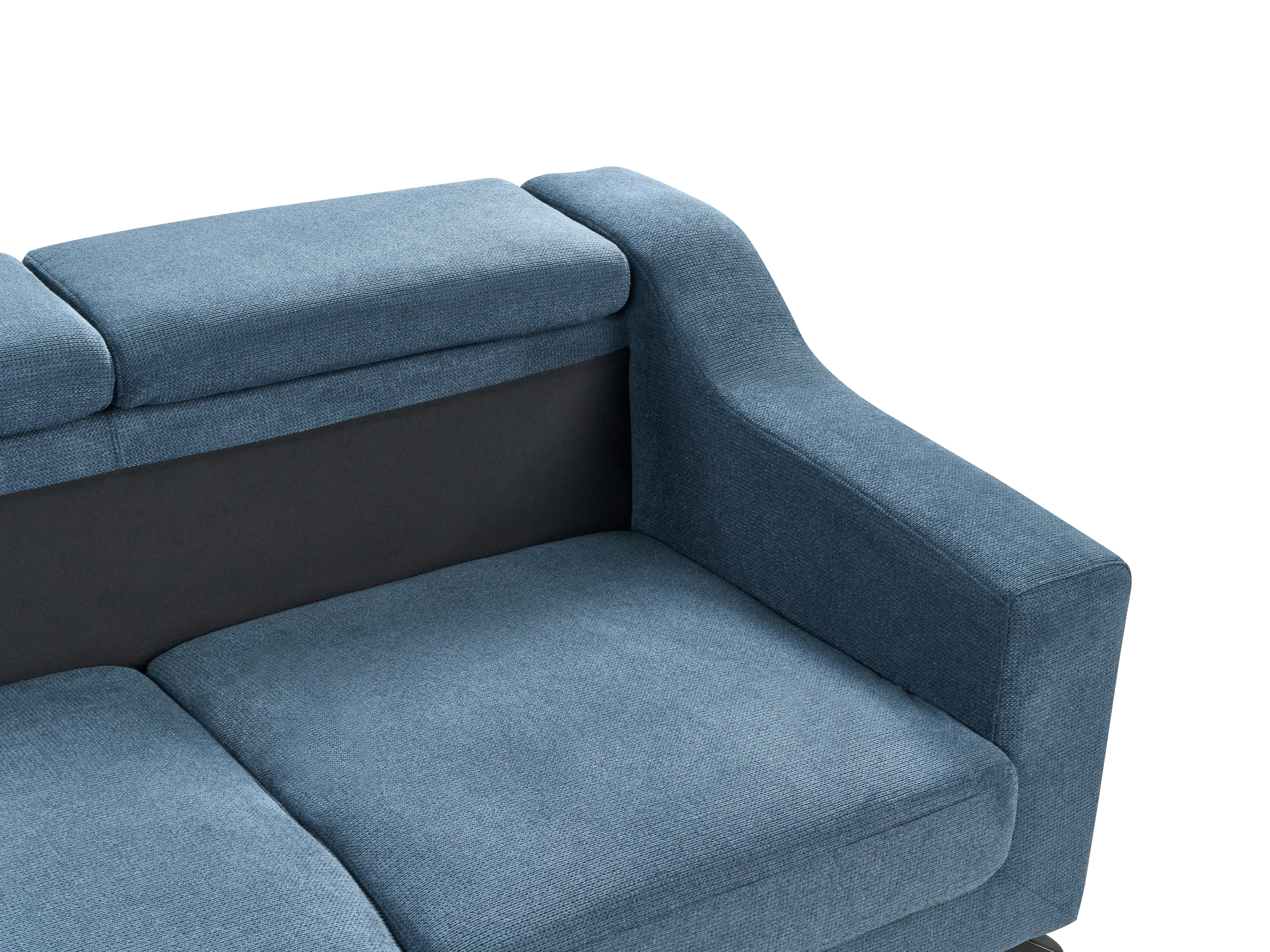 Hoekbank 4-zits GLOSLI Chenille Blauw rechtszijdig