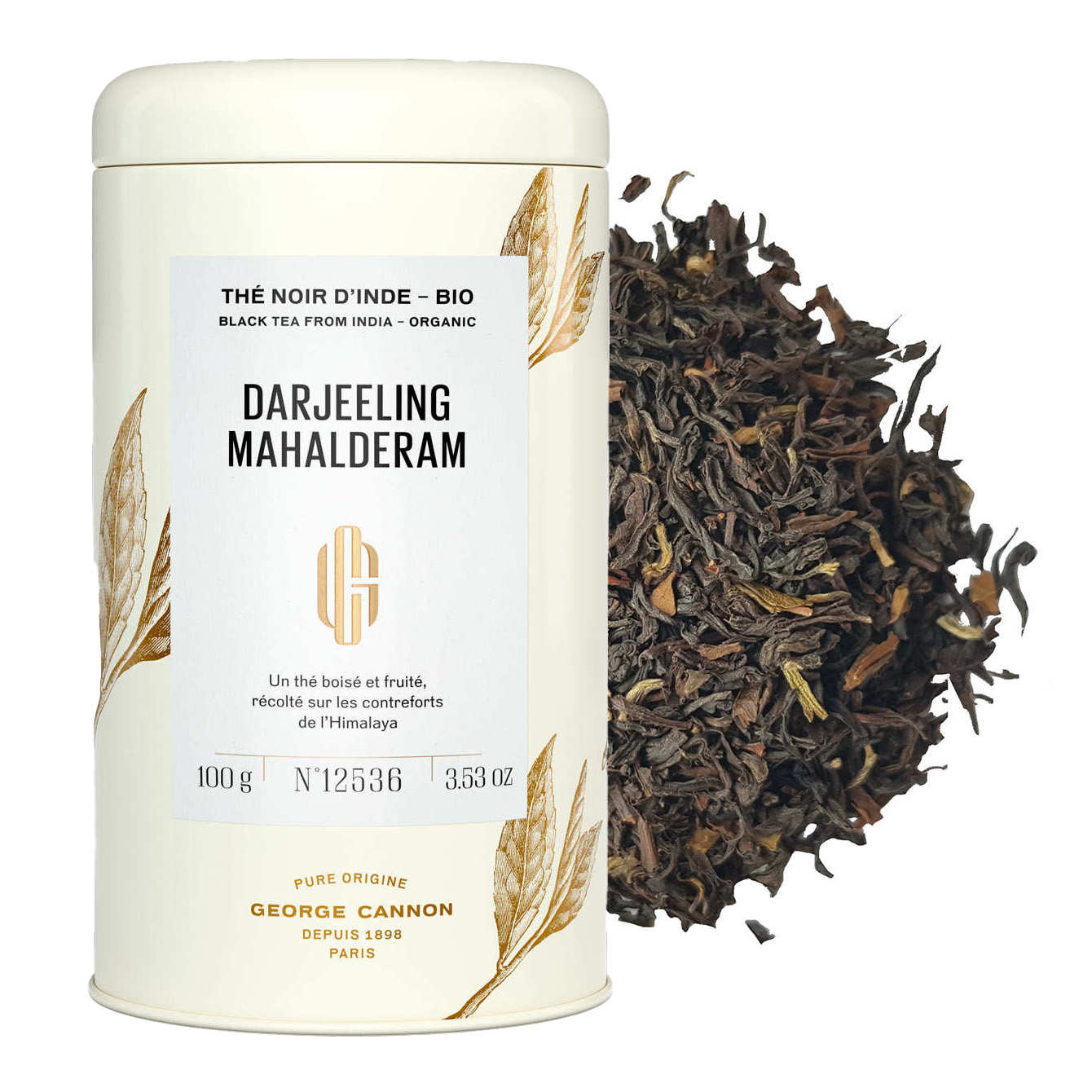 Thé noir d'Inde Darjeeling Mahalderam bio - Boîte métal