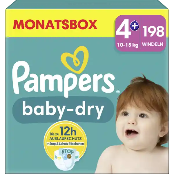 Baby Dry Windeln Gr.4+ (10-15kg) Monatsbox