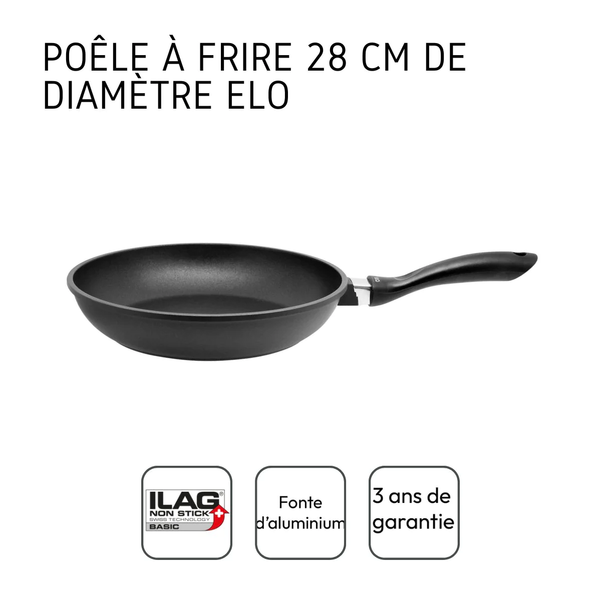 Poêle à frire 28 cm en fonte d'aluminium Alucast Elo