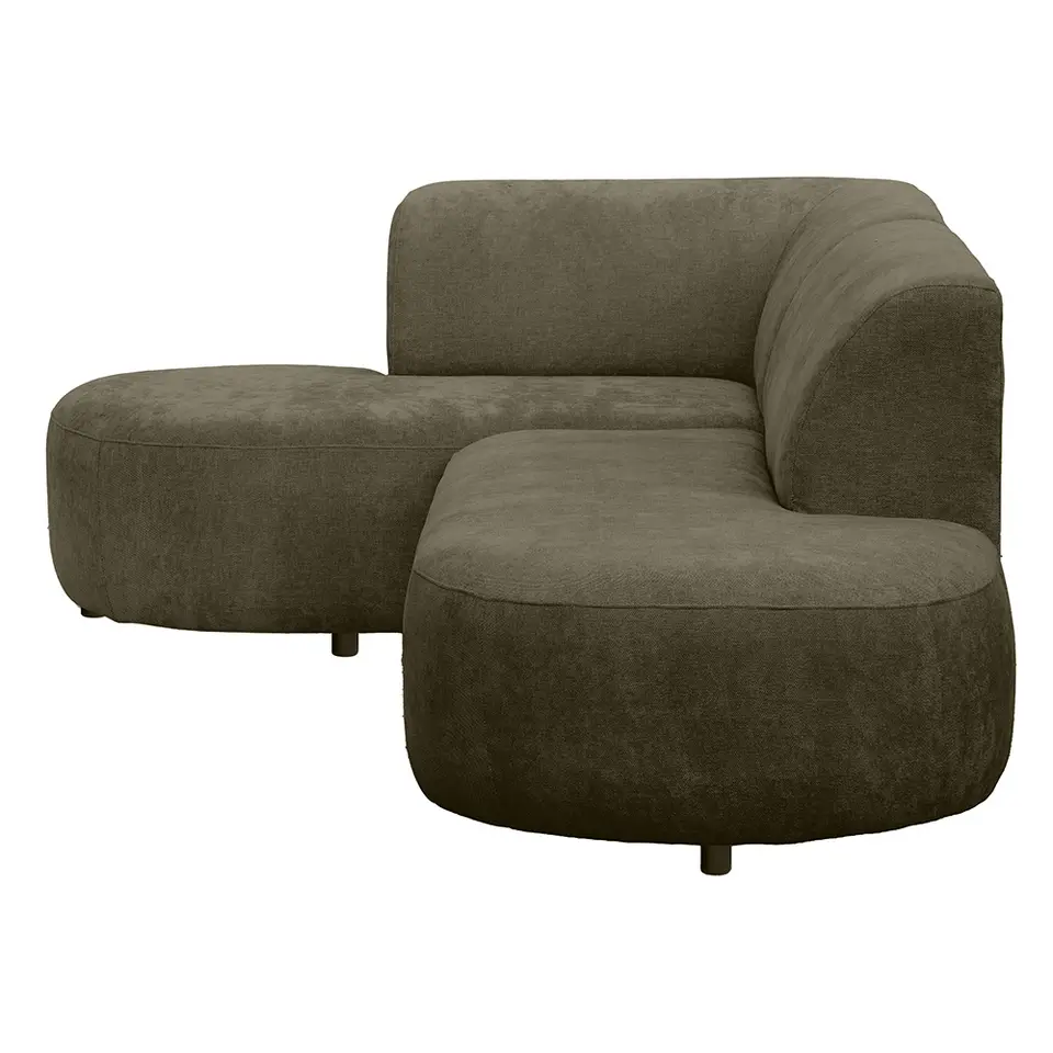Hoekbank Luna links - stof Rebel - groen