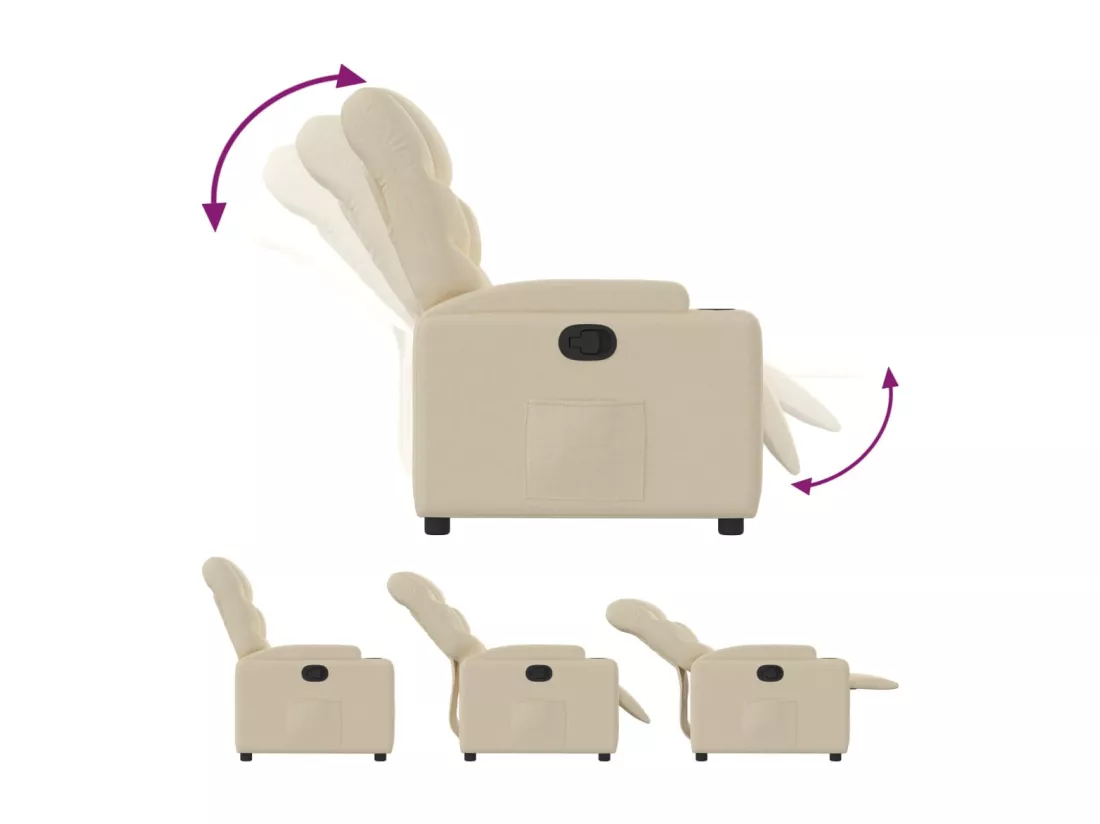 Fauteuil inclinable Crème Tissu
