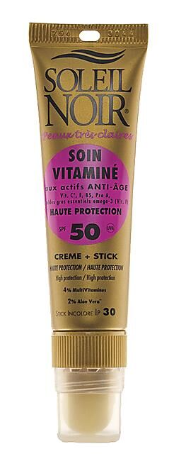 SOLEIL NOIR - CREME SOLAIRE COMBI +STICK LEVRES