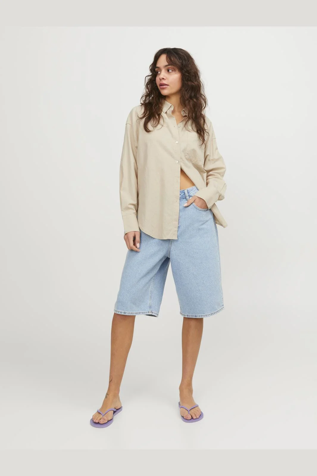Jjxx Jxjamie Ls Rlx Linen Blend Shirt Sn 4388900 cement