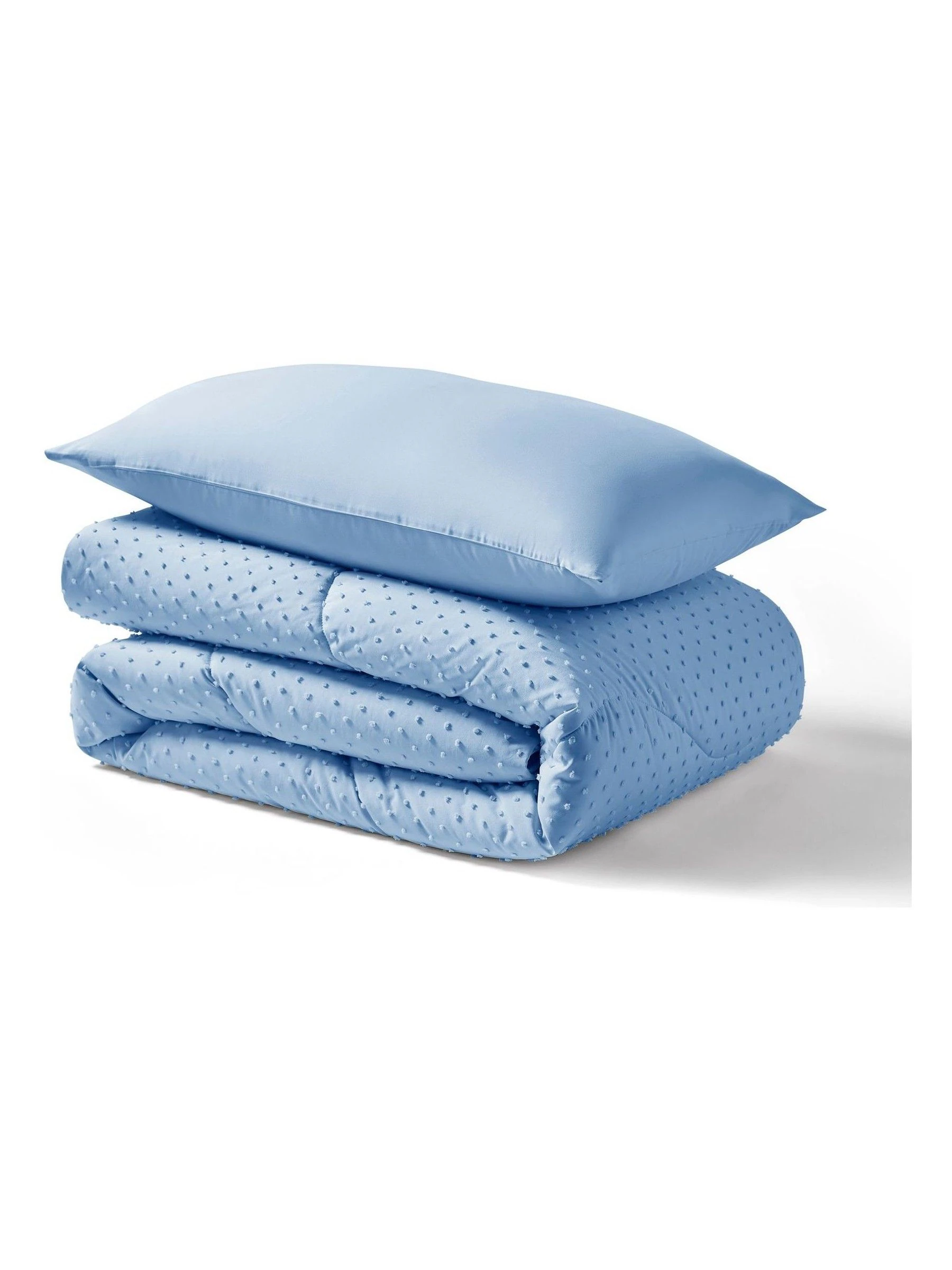 Night Lark Tufted Dot Coverless Duvet and Pillowcase Set