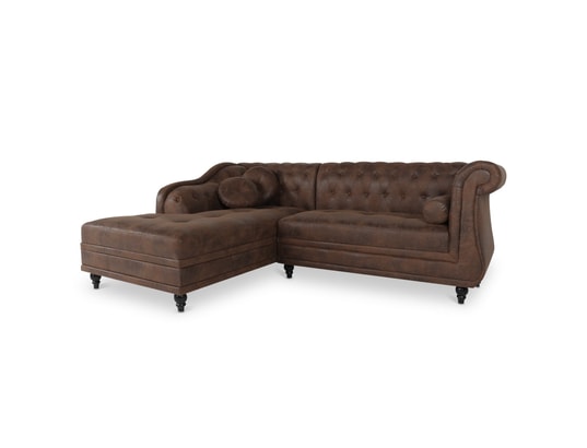 INTENSEDECO - Canapé d'angle gauche empire vintage style chesterfield
