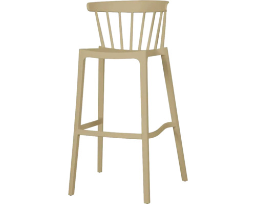 Windson Barkruk voor buiten, kunststof, 55×53×103 cm, stapelbaar, zandkleur