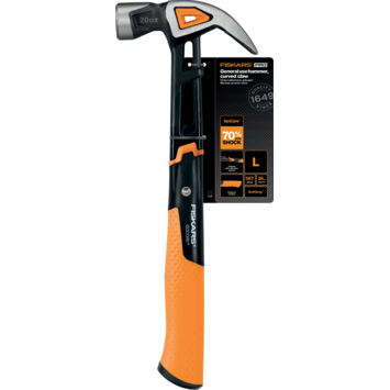 Fiskars klauwhamer gebogen (L) IsoCore