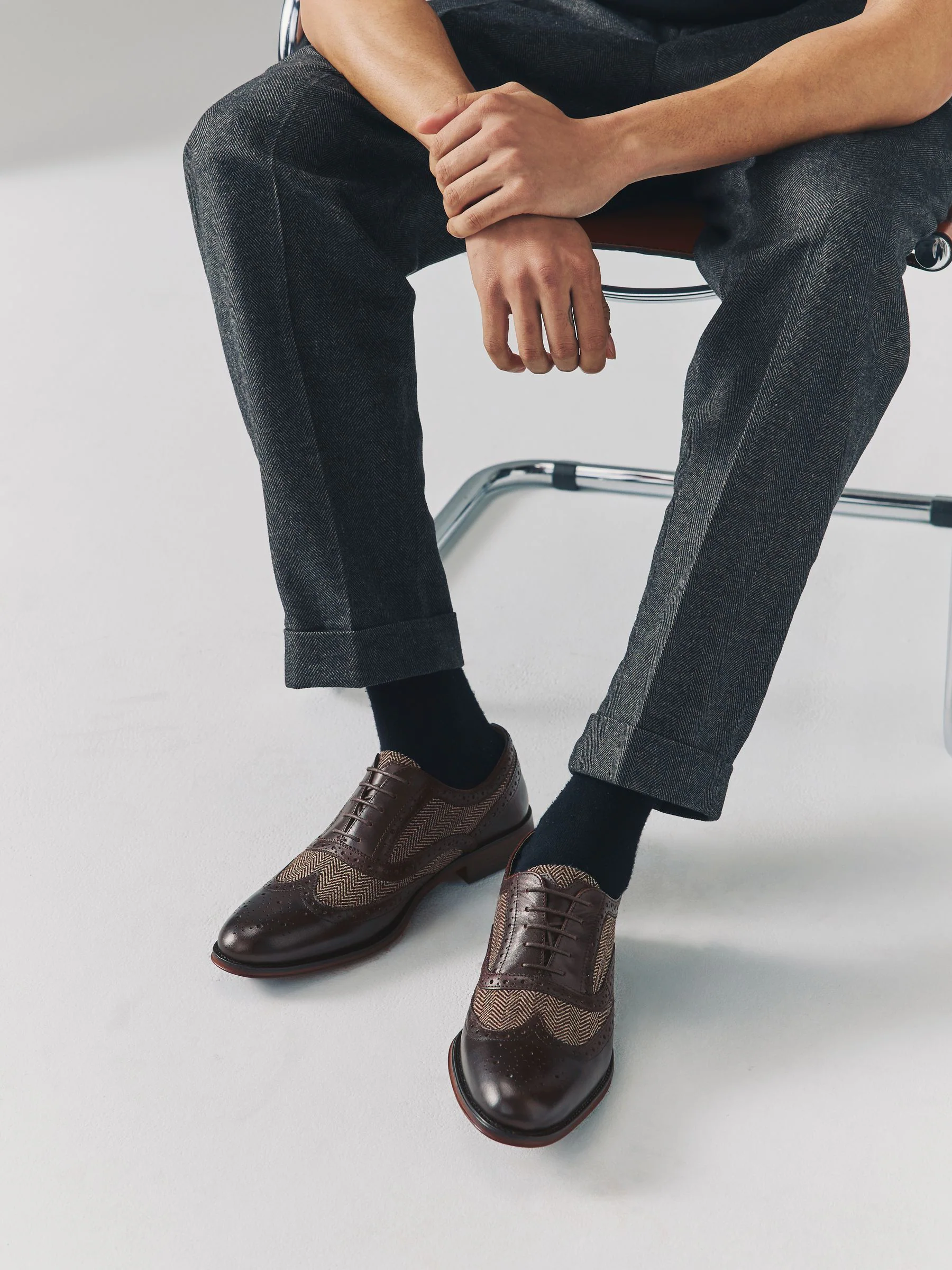 Bruin - Heritage brogue-schoenen