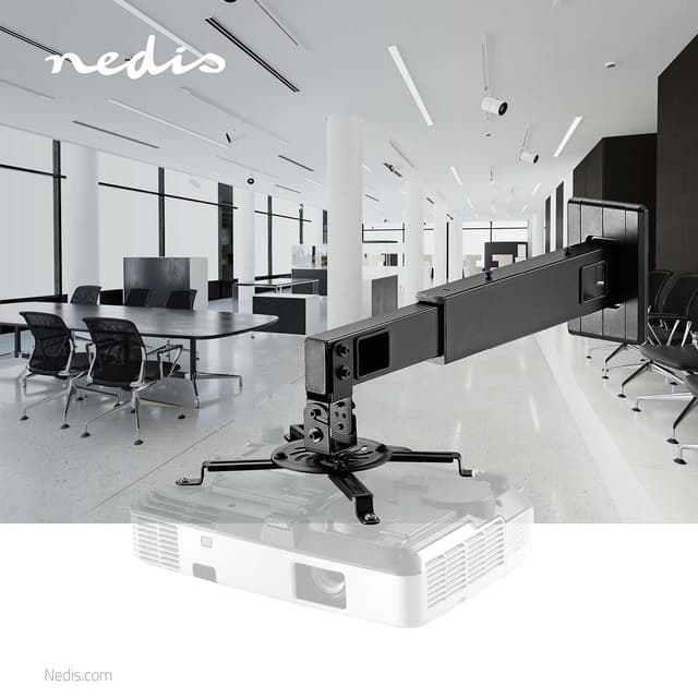 Nedis Projektor Beslag | Fuldt Bevægeligt | 15 kg | Kan drejes | Vipbar | Stål | Sort