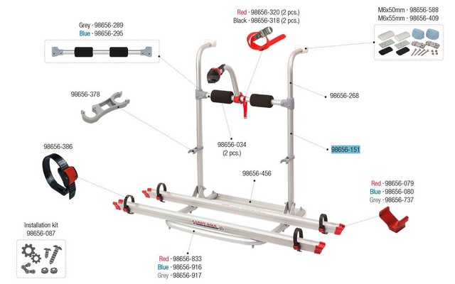 Fiamma Tragestruktur unten passend für Carry Bike UL / UL 48 - Fiamma Ersatzteilnummer 98656-151