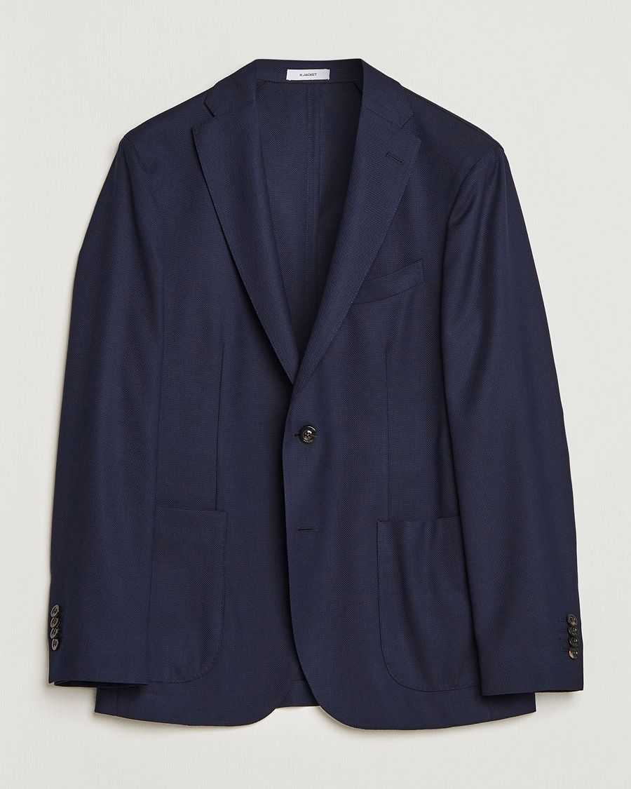 Boglioli K Jacket Wool Hopsack Classic Blazer Navy
