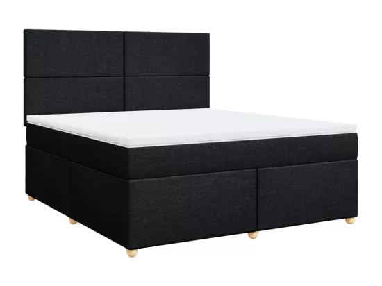 Sommier à lattes de lit avec matelas Noir 180x200 cm Tissu