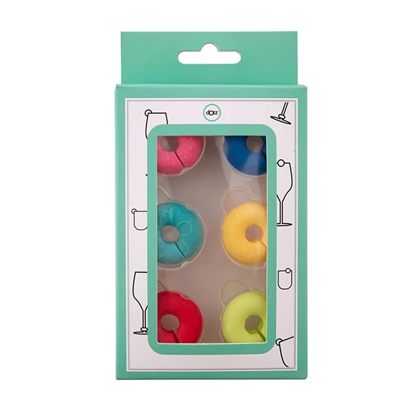 Set de 6 marqueurs verres silicone