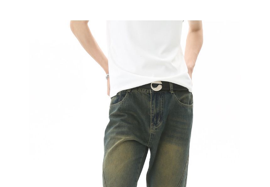 FAERIS - Mid Rise Washed Flared Jeans