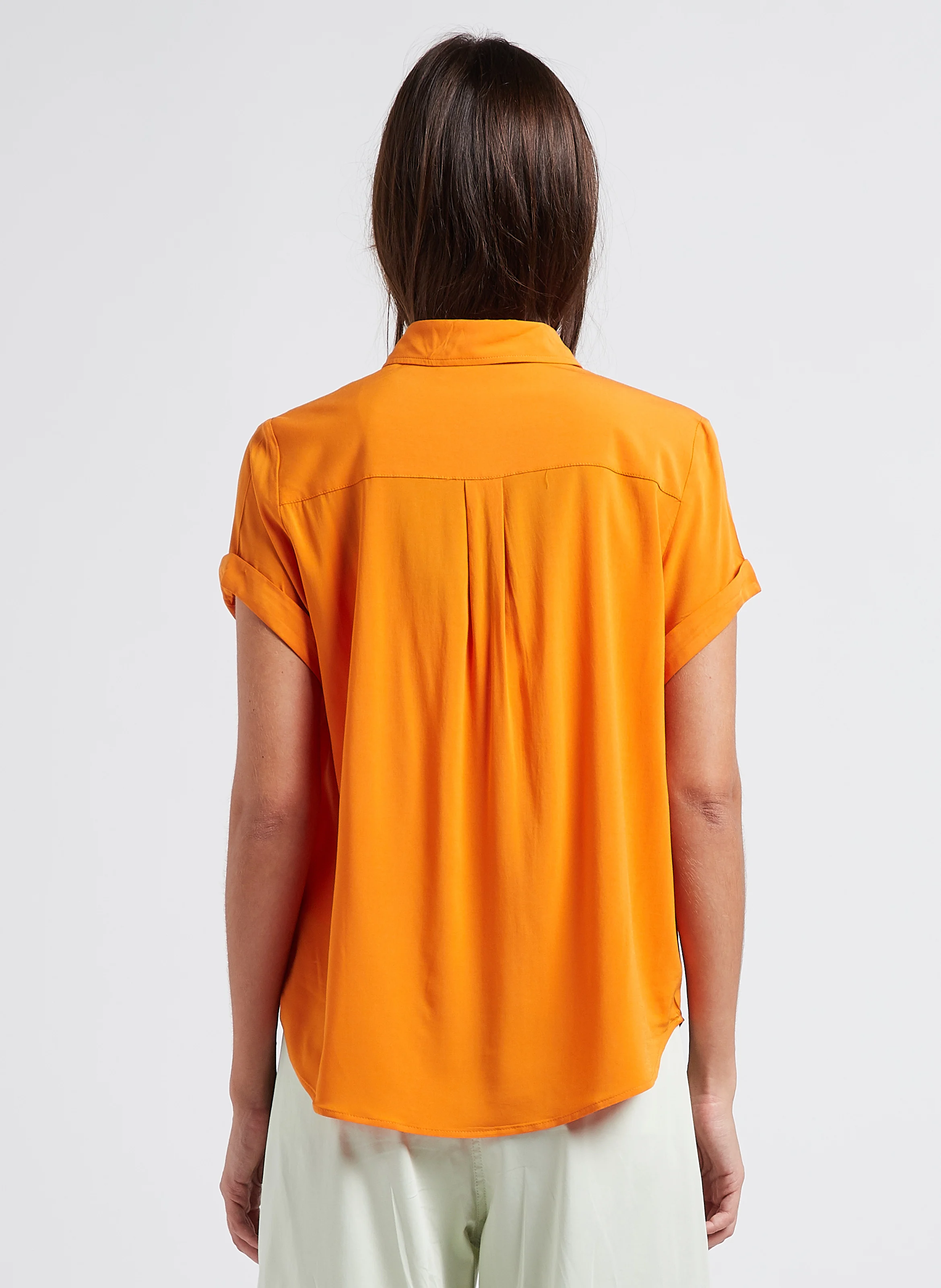 MAJAN - Chemise ample à col classique | Orange