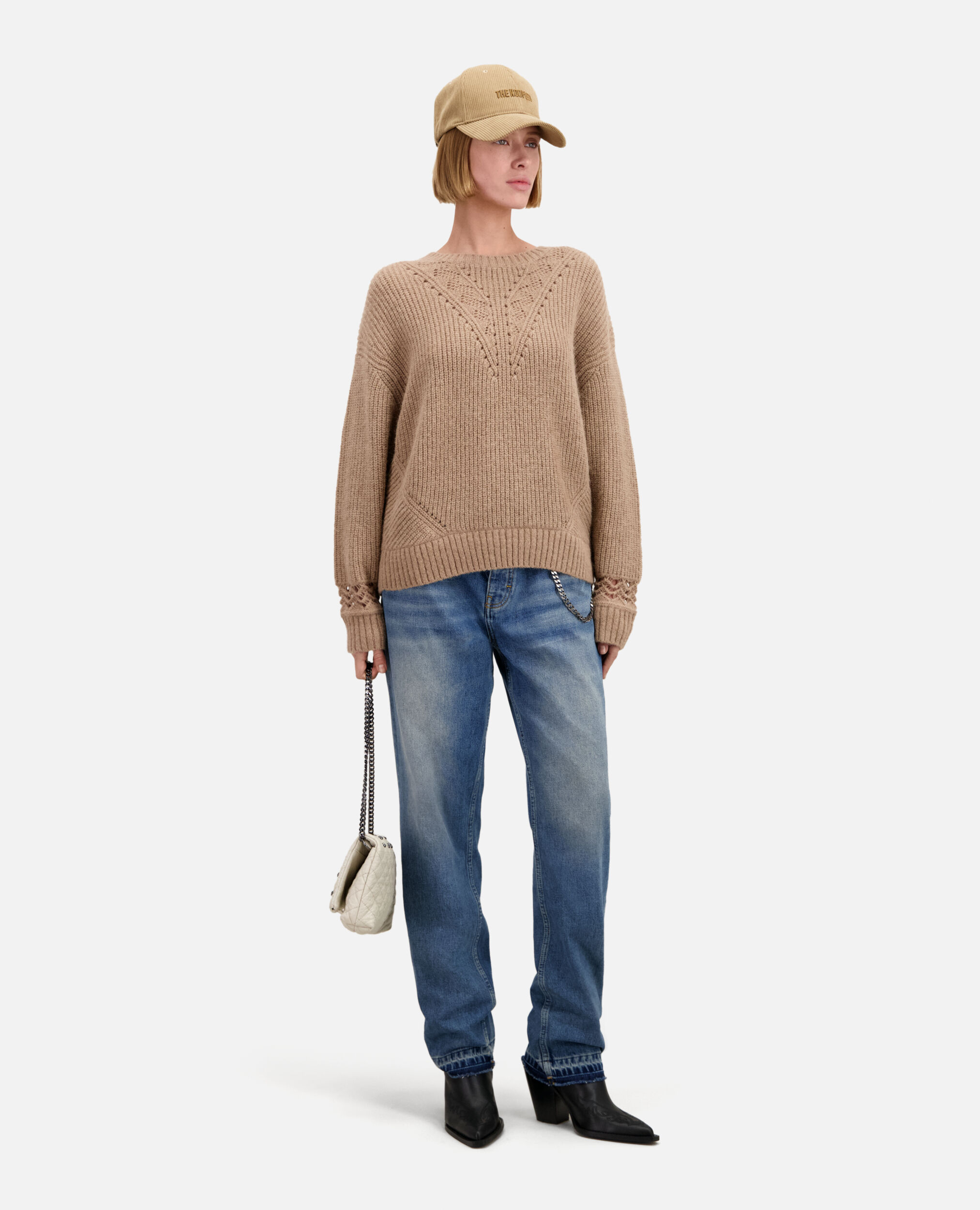 Camel wool-blend sweater