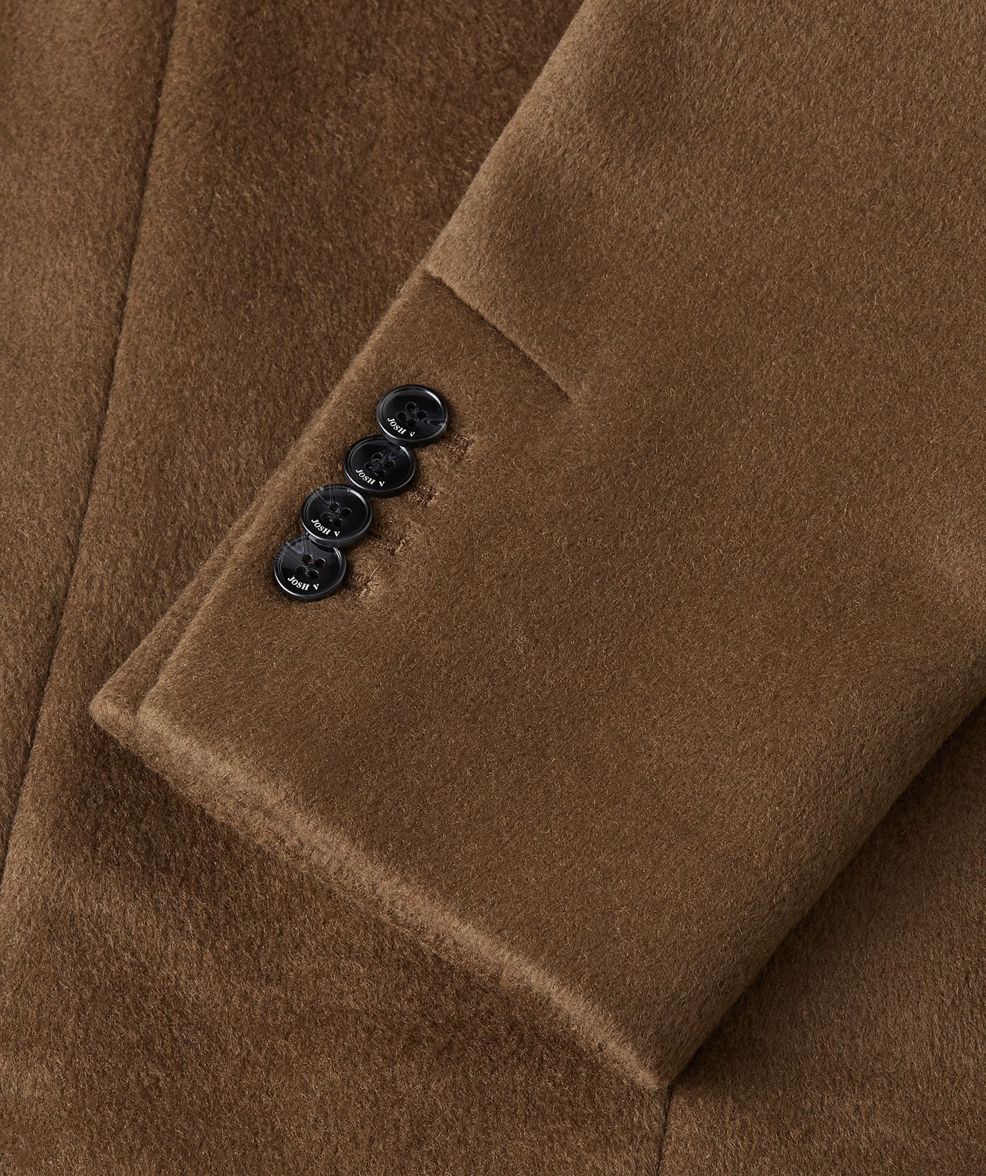 JV-REBECCA regular mantel met wol - khaki melange