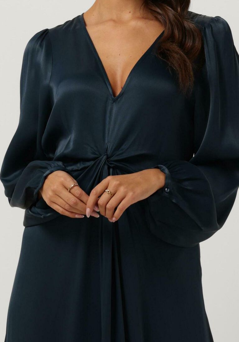SECOND FEMALE blauwe second female maxi jurk eddie dress